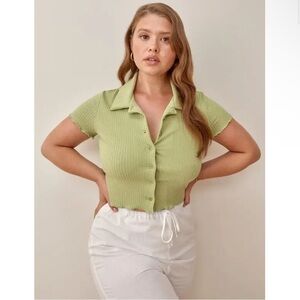 Reformation Button Down Shirt - Light Green